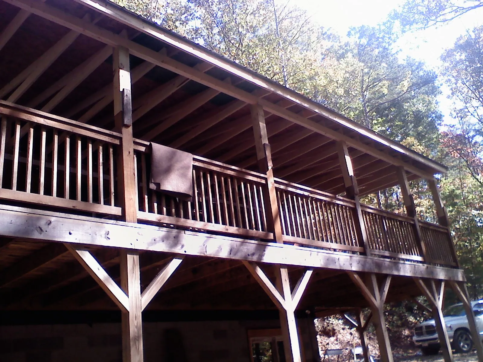 Timber framing under a new elevated porch and deck — Roof Leak Repair in Port Murray by Roofing Brothers